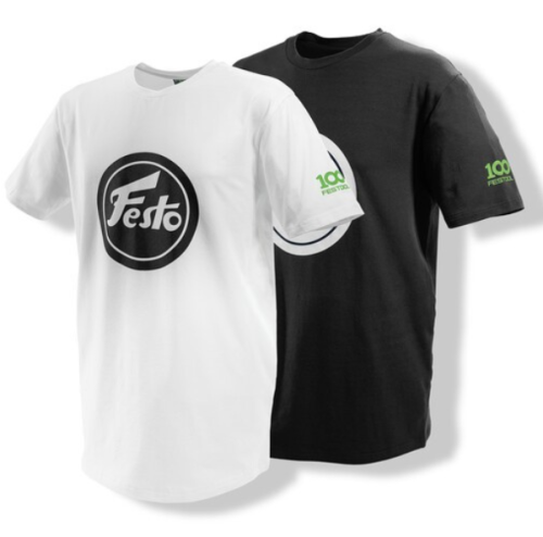 Festool FAN Koszulka T-shirt  Rozmiar M „100 lat”, czarna i biała 578394