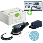 Szlifierka LED ETSC 2 150-Basic Mimośrodowa Akumulatorowa FESTOOL 577723 + Zestaw papierów ściernych GRANAT 578166 