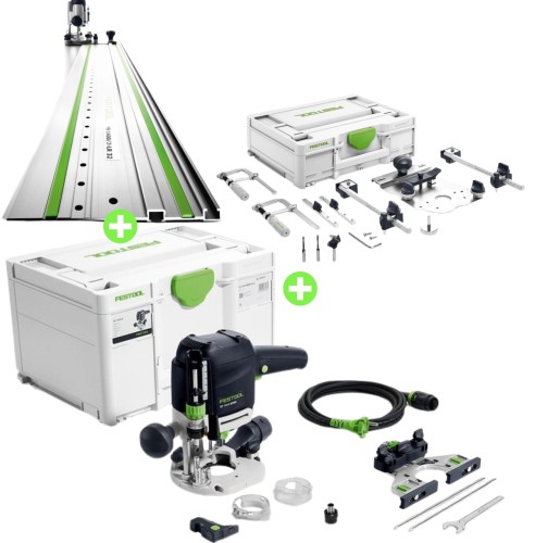 Festool Frezarka  OF 1010 REBQ-Plus 578005 + Szyna FS 1400 LR 32 nr 496939 + System do rzędu otworów LR 32-SYS 576799