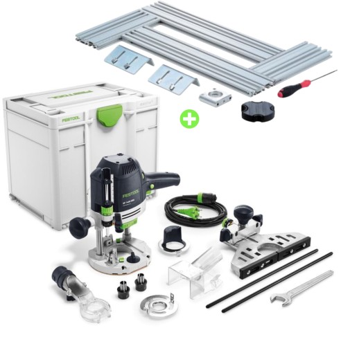 Festool Frezarka górnowrzecionowa OF 1400 EBQ-Plus 576207 + Szablon do frezowania MFS 400 nr 4926110