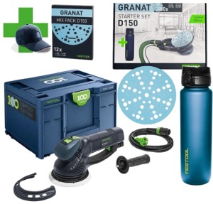 Szlifierka Rotex RO 150 Festool 578233 (576017) + Zestaw 60 papierów ściernych Granat i BIDON 1 L FESTOOL 578181