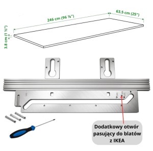Szablon do łączenia blatów APS 900/3 model z dodatkowym otworem pasującym do blatów IKEA FESTOOL 578727