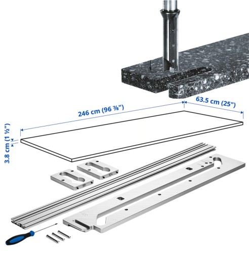 Szablon do łączenia blatów kuchennych APS 900/3 do Frezarek FESTOOL 578727+ Frez FESTOOL Frez z płytką wymienną do wpustów HW S12 D14/45 WM 491110