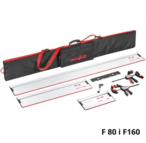 MAFELL ZESTAW SZYN Z TORBĄ, ŚCISKAMI I KĄTOWNIKIEM F 80 + F 160 + F-WA + F-VS + 2 x F-SZ 180MM + TZ-FST1600 nr 209592