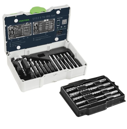 FESTOOL Zestaw bitów i wierteł SYS3 S 76-BB-Set, 18 elementów 578119 pasuje do Stojaka 577807