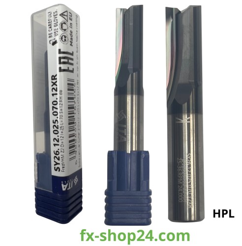 ITA FREZ DO HPL SY26.12.025.070.12XR VHM RH prosty rowek polerowany  powłoka NaDia