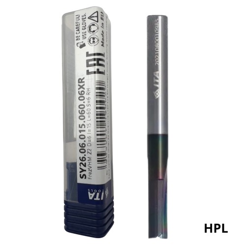 ITA FREZ DO HPL SY26.06.015.060.06XR RH prosty rowek polerowany  powłoka NaDia