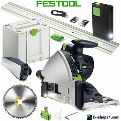 NOWOŚĆ FESTOOL Zagłębiarka akumulatorowa TSC 55 KSEB-Basic 577988, Moduł oświetlenia 578591, Szyna FS 1400 z przylepcami 577043