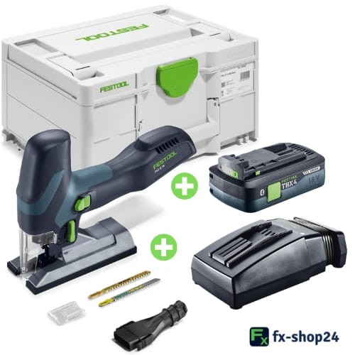 FESTOOL Wyrzynarka AKU PSC-E 18 EB-Basic Nowość 578521 + Akumulator typu Tabless BP 18 TBX 4 C-ASI FESTOOL 578745 + Szybka ładowarka TCL 6 FESTOOL 201135