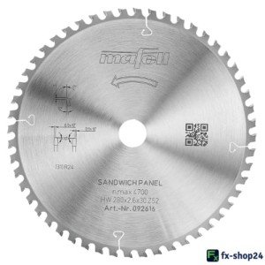 Mafell Tarcza pilarska KSB-SP 280 HW, 280 x 2,6 x 30 mm, Z52, WZFA, Sandwich Panel do Pilarki K 105 nr 092616