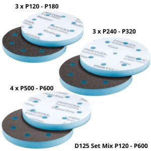 FESTOOL Materiały ścierne D125 GR PRO/10-Set Granat PROfile P120-P600 578799