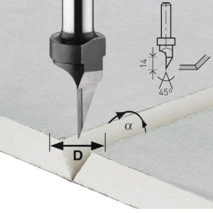 FESTOOL Frez do płyt gipsowo-kartonowych HW S8 D12,5/45° do OF 1010 nr 491000