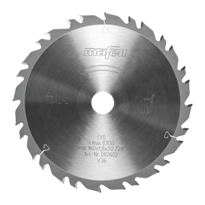 MAFELL Tarcza pilarska KSB-WU160 GT HW, 160 x 1,8 x 20mm, Z28-4, 3WZ/FZ, Wood Universal 092602