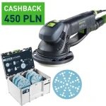 FESTOOL Szlifierka ROTEX RO 150 FEQ w kartonie 575066 + Systainer³  z papierami ściernymi Granat 578192