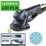 FESTOOL Szlifierka ROTEX RO 150 FEQ w kartonie 575066 CASH BACK + Zestaw 60 krążków ściernych Granat 578166