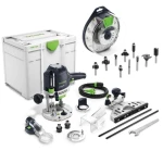 OF 1400 EBQ-PLUS-BOX FREZARKA GÓNOWRZECIONOWA LED 578953 + Pudełko z frezami Box-OF HW S8 Mix 498979