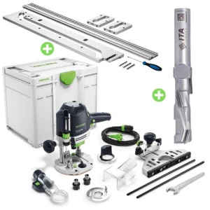 FESTOOL FREZARKA OF 1400 EBQ-Plus LED 578940, Szablon do blatów 578727,  FREZ DIAMENTOWY DO BLATÓW ITA DTA.14.045.12.0SRE