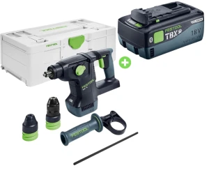 FESTOOL Akumulatorowa młotowiertarka z funkcją kucia KHC 18 EB-Basic 577447 + Akumulator typu „tabless” BP 18 TBX 8 ASI 578746