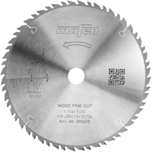 Mafell Tarcza pilarska KSB-WF 280 GT HW, 280 x2,8 x 30 mm, Z56-8, 3WZ/FZ, do K 105 Wood Fine Cut 092615