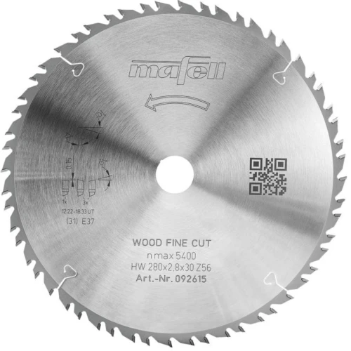Mafell Tarcza pilarska KSB-WF 280 GT HW, 280 x2,8 x 30 mm, Z56-8, 3WZ/FZ, do K 105 Wood Fine Cut 092615