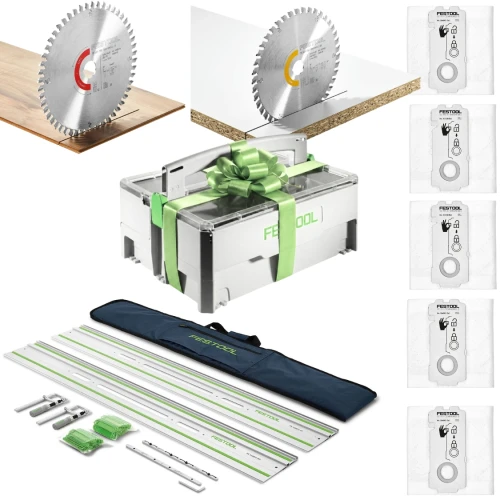 FESTOOL Zestaw Szyn 1400 577932, Tarcza 205554, Tarcza 205553 Worki, SYS-StorageBox 499901
