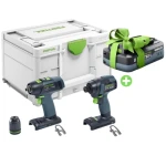 Festool Zestaw wiertarko-wkrętarka i zakrętarka TID 18 Basic-Set T 18+3 578813