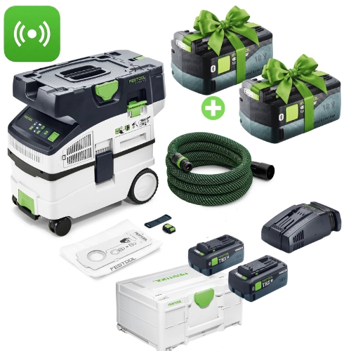 Odkurzacz CTLC MIDI I AKU FESTOOL 577066 + Zestaw energii SYS 18V 2xTBX8/SCA 16 578814 + GRATIS 2 x Akumulator 5.0