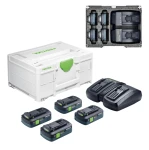 Zestaw energii SYS 18V 4xTBX4 Ładowarka TCL6 DUO Technologia Tabless FESTOOL 578823 