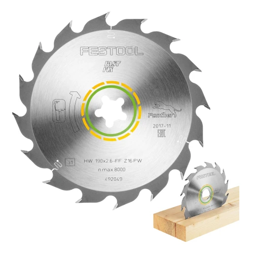 Tarcza pilarska HW 190x2,6 FF PW16 WOOD RIP CUT do Pilarki CS 50 Panther FESTOOL 492049