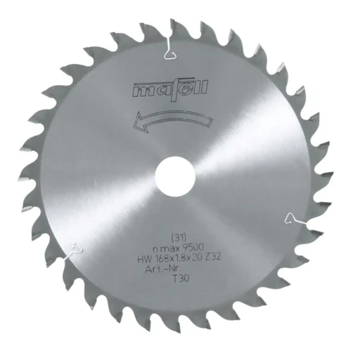 Mafell Tarcza pilarska HM 168 x  1,2/1,8 x 20 mm, Z 32, WZ, cięcie dokładne, drewno 092480