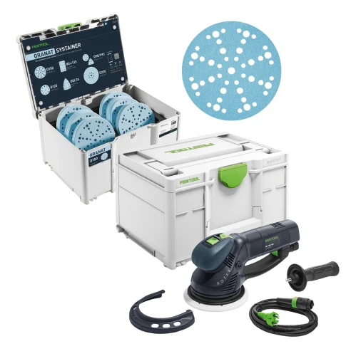 Szlifierka ROTEX RO 150 FEQ-Plus FESTOOL 578257 + Systainer z papierami ściernymi 578192