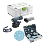 Szlifierka mimośrodowa ETSC 125-Basic Aku FESTOOL 576370 Systainer z papierami ściernymi Granat