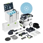 Szlifierka PLANEX LED LHS 2 225 EQI FESTOOL 575990 Odkurzacz CTM 36-Set 578425 Systainer z papierami ściernymi