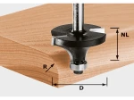 FESTOOL Frezy do zaokrągleń, HW z łożyskiem kulkowym, trzpień 8 mm, HW S8 D38,1/R12,7 KL 491016