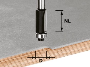 FESTOOL Frez do wyrównywania HW S8 D12,7/NL25, HW z łożyskiem kulkowym, trzpień 8 mm, HW S8 D12,7/NL25 491027