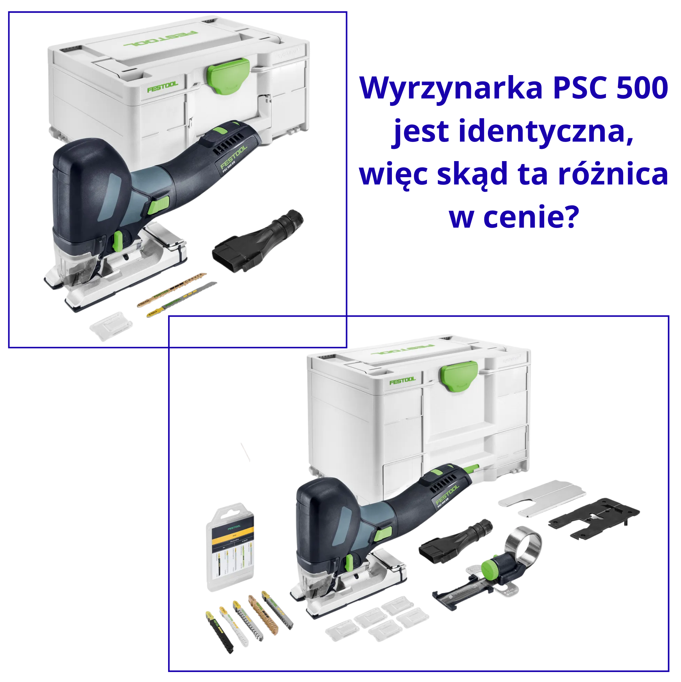 Czym różni się Wyrzynarka Festool 576959 od Wyrzynarki Festool 576961
